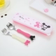 Phim hoạt hình thiếu nhi Mickey Minnie bộ đồ ăn cầm tay muỗng đũa đũa bộ hộp kết hợp thép không gỉ sáng tạo muỗng nĩa - Đồ ăn tối khay đựng đồ ăn