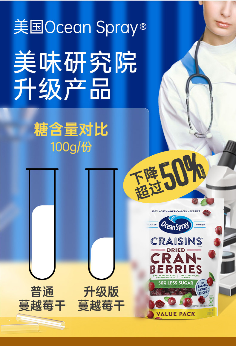 美国进口 Ocean Spray 优鲜沛 蔓越莓干 1360g 图2