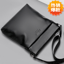 Single Shoulder Bag Men Genuine Leather Skew Satchel Head Layer Cow Leather Satchel Bag Mens Large Capacity Backpack Mens Soft Leather Bag Casual Hanging Bag