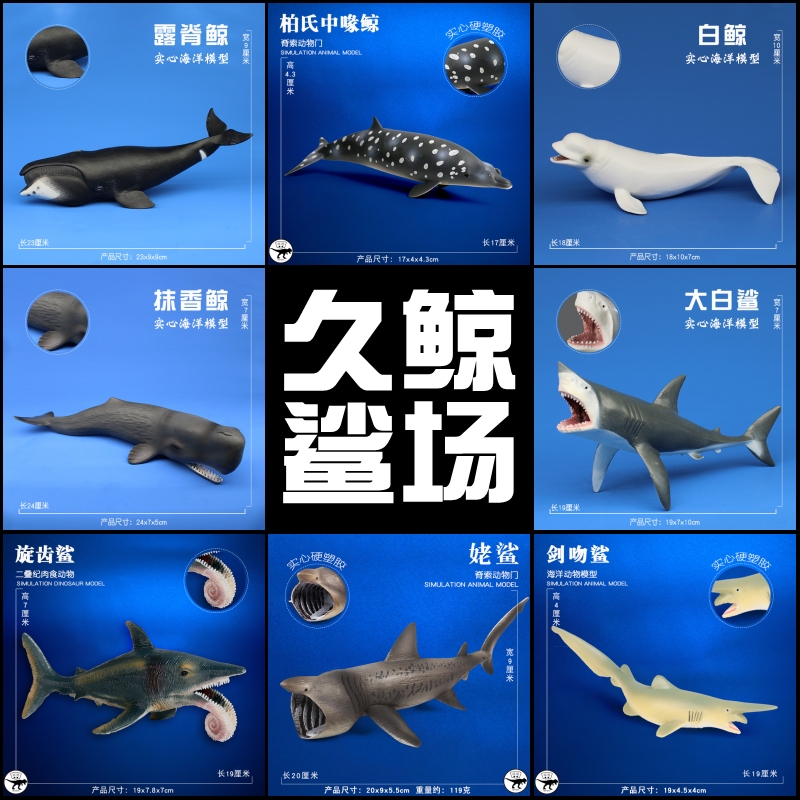 Children's Marine Animal Toys Whale Shark Model Simulation Deep-Sea Creature Megalodon Educational Cognitive Ornaments