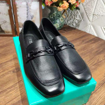 Foreign trade big brand scissors new flat leather first layer cowhide single shoes a pedal comfortable milk shoes soft bottom womens shoes