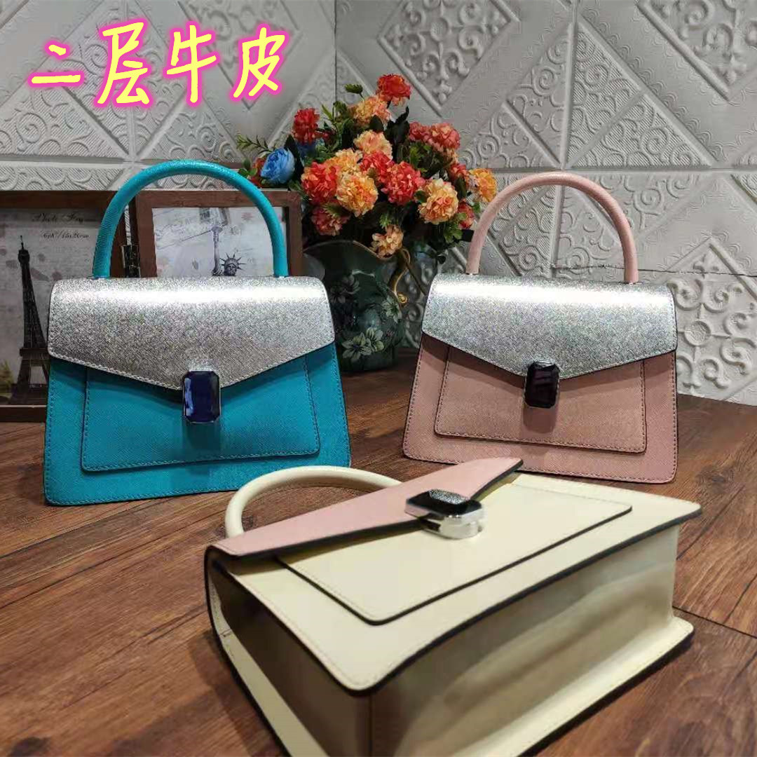 Foreign trade tail stock original single big brand with the same genuine cut label foundry genuine leather leather hand-held one-shoulder messenger bag