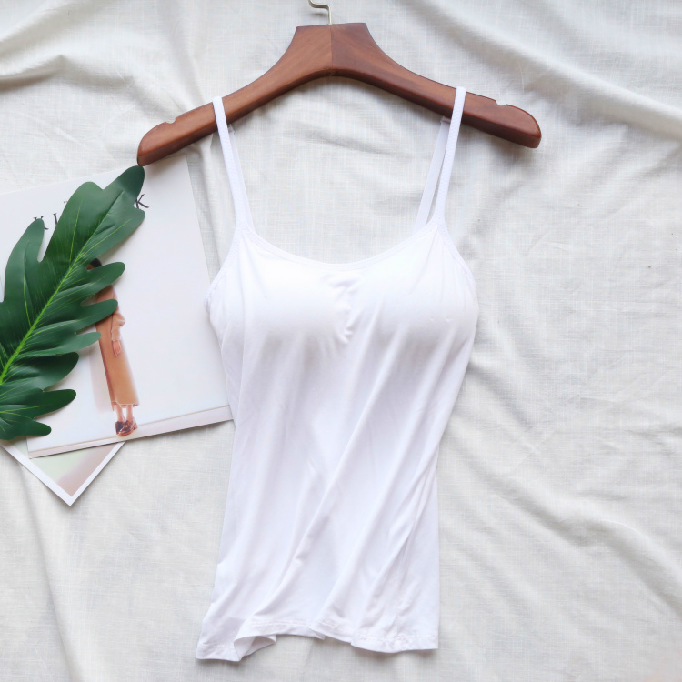 Modal vest đồ lót phụ nữ với miếng đệm ngực một mà không có vành áo ngực cup mặc yoga bên ngoài mặc đồ lót ao lot