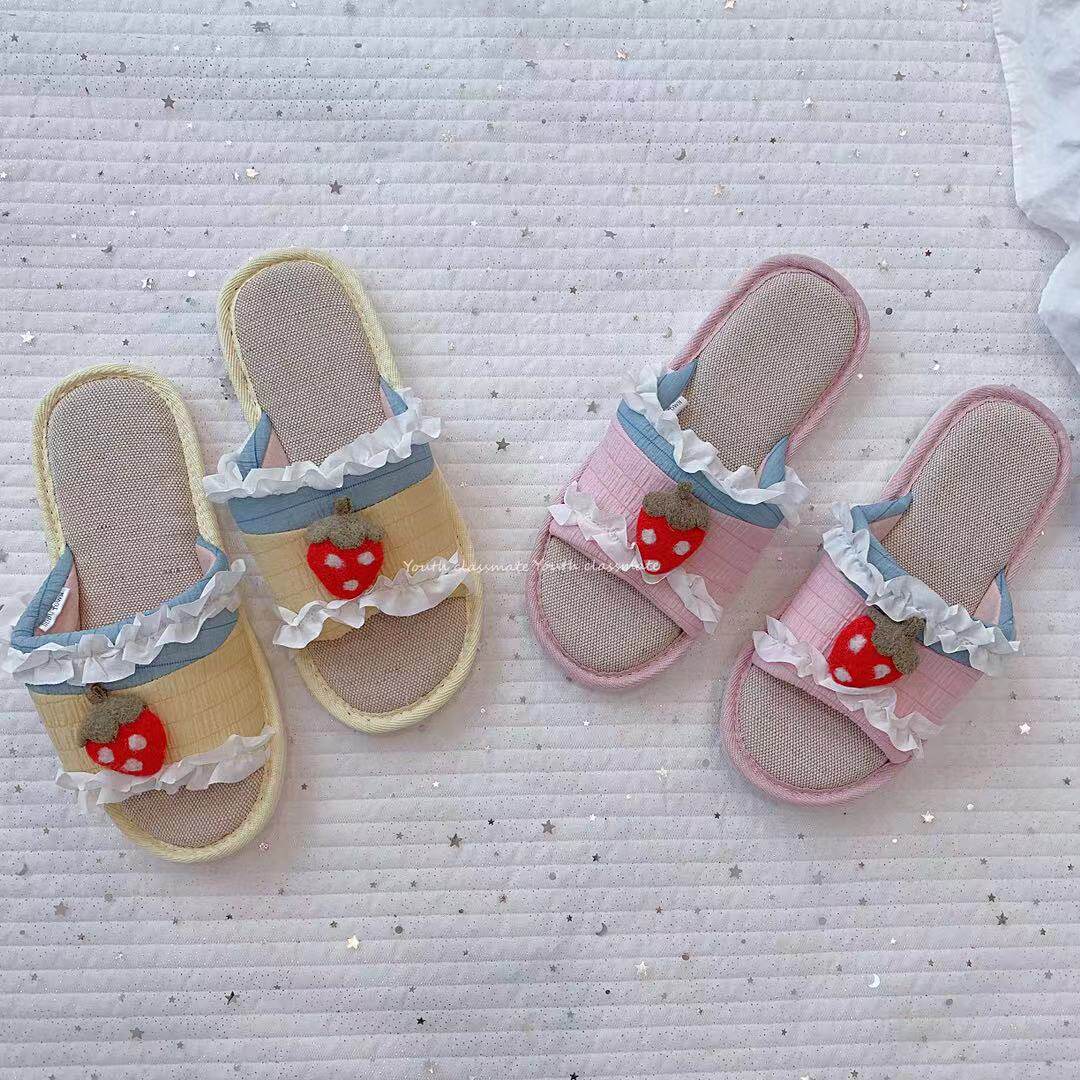 Slippers women winter home indoor couples keep warm ins cute plush non-slip floor household cotton slippers women winter