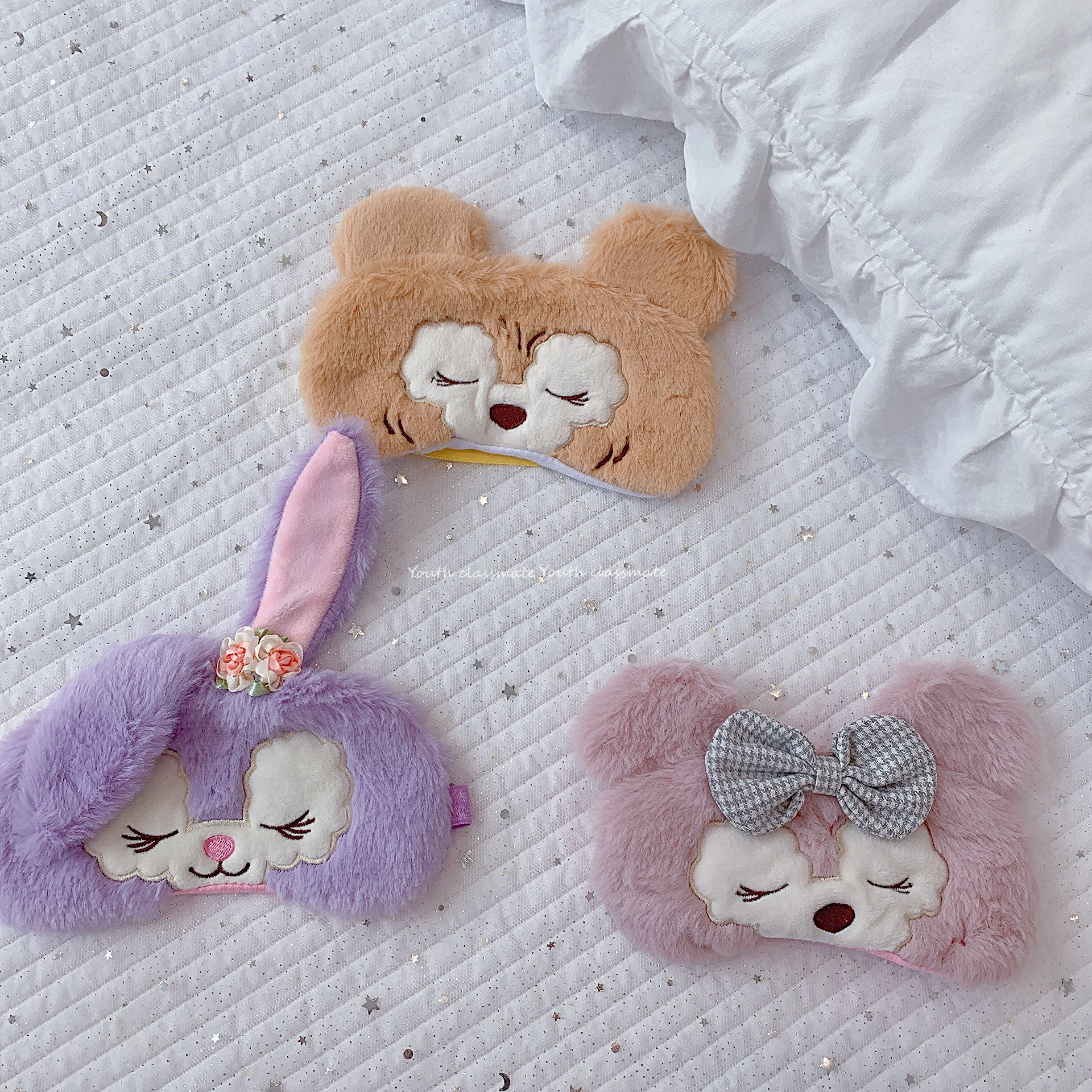 Teenage Girl Hearts New Cute Cartoon Plush Sleepwear Blindfold Travel Protection Blindfold Students Ice Pack Blindfold