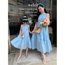 Parent-child wear 2024 new summer high-end big-name mother-daughter wear Sanya beach vacation beach dress