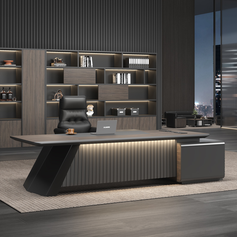 Painted Boss Desk Desk Simple Modern High-End Manager Office Supervisor Ceo Executive Desk Desk and Chair Combination