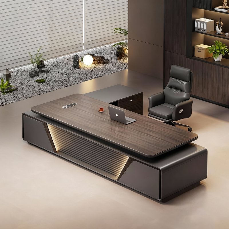 Boss's Desk, Light Luxury and High-End Feel, Lacquered Desktop, Executive Desk, Simple and Modern, President's Desk, Manager's Desk and Chair Set