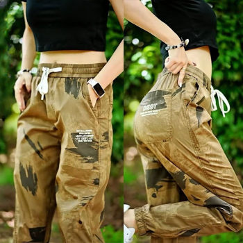 Workwear sweatpants ຂອງແມ່ຍິງ summer ບາງໆ 2025 leggings ຮູບແບບໃຫມ່ຄົນອັບເດດ: ກາງເກງ casual ວ່າງແນວໂນ້ມ pants camouflage ທີ່ນິຍົມ
