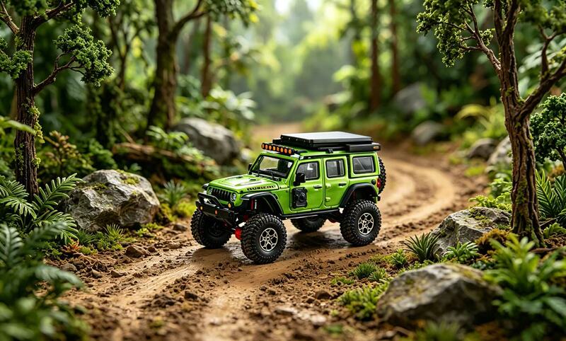 In Stock 1/64 Gcd Jeep Wrangler Off-Road Modified Version Alloy Car Model Collection Gift Ornament