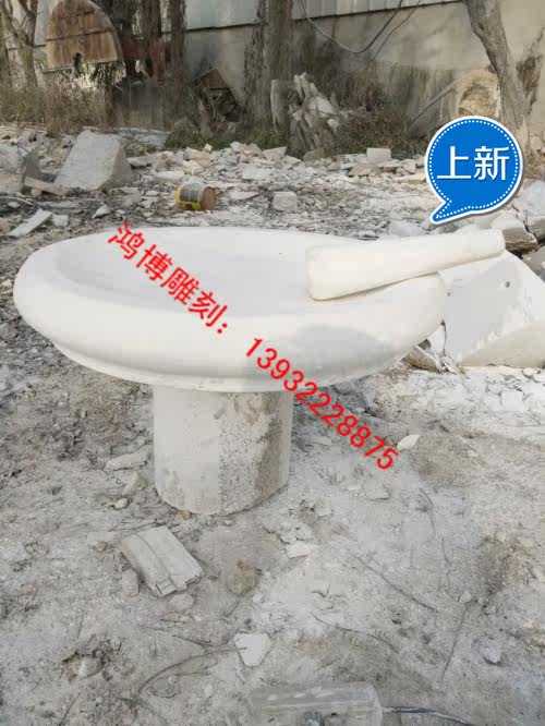 Natural Han white jade stone mortar Garlic Mortar Press Garlic Machine Mash Mash Mash Mash Mashed with Crushed Garlic Vat Farmhouse Old Style Pendulum of Mashed Garlic Vat