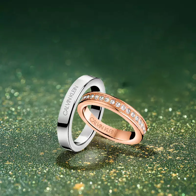 Calvin Klein Official Genuine Ck Starry Sky Ring Couple's Fashionable Light Luxury Pair of Rings as a Gift for Girlfriend