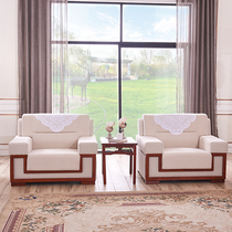 Office Sofa VIP Business Council Zone Single-size large SOE conference reception leather sofa tea couch combination
