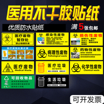 Medical classification Self-adhesive stickers Hospital warning signs prompt posters Medical waste disposal process Seven-step hand washing method