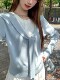 Korean Style Shawl Fake Two-Piece Knit Sweater for Women 2026 Early Spring New Loose Slimming Stylish Age-Reducing Long-Sleeve Top