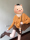 Orange Hollow-Out Crochet Large Lapel Knit Sweater for Women, Perfect for Fall and Winter, a Very Stylish Inner Layer or Base Shirt