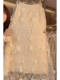 French Lace Embroidered Flower Splicing Knitted Skirt for Women in Autumn and Winter, High-Waisted, Slimming Look, A-Line Long Skirt