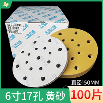 Dry abrasive paper 6 inch 17 holes for Festo grinding machine disc sand skin flocking polishing sandpaper abrasive sheet