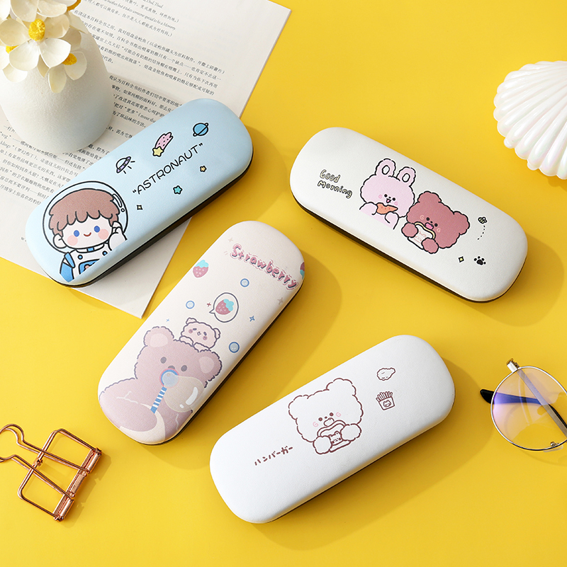 Cute Glasses Case, Portable, Women's Style, High-End, Pressure-Resistant, Anti-Fall, Cartoon Eye Case, ins Fresh and Simple Student Storage