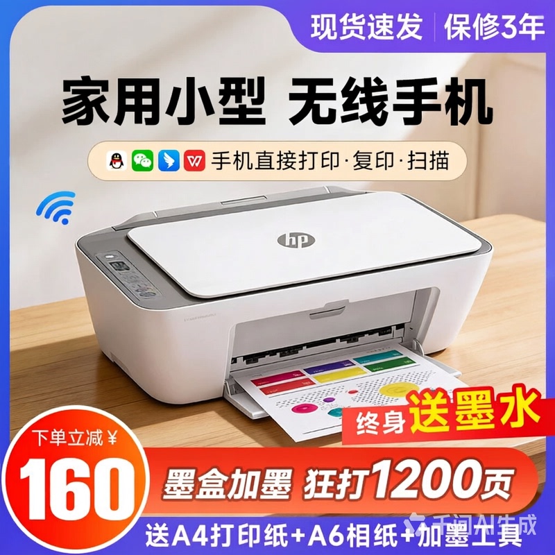 Hp Mobile Phone Office Small Home-Use Student Color Photo Printing, Scanning, and Copying All-In-One Machine with Wireless Connectivity Hp Mobile Phone Office Small Home-Use Student Color Photo Printing, Scanning, and Copying All-In-One Machine with Wireless Connectivity