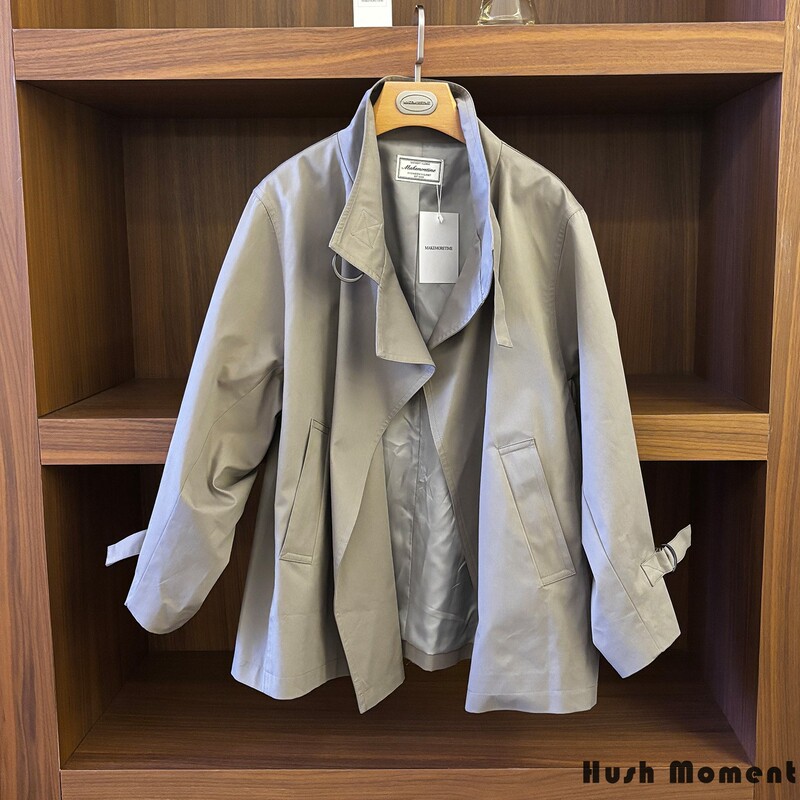 Mmt |   D-Buckle Short Trench Coat 26 Spring New Korean Style Atmospheric D-Buckle Stand Collar Short Trench Coat Jacket