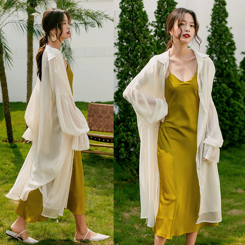 Beach Sun Protection Swimsuit Beach Cover-Up Long Seaside Slip Dress Outerwear Bikini Jacket Shirt Cardigan Summer Beach Sun Protection Swimsuit Beach Cover-Up Long Seaside Slip Dress Outerwear Bikini Jacket Shirt Cardigan Summer