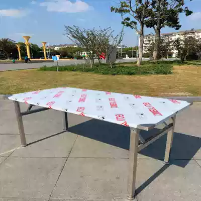 Stainless steel workbench folding table workshop console quick dining table kitchen table rectangular training table floor table