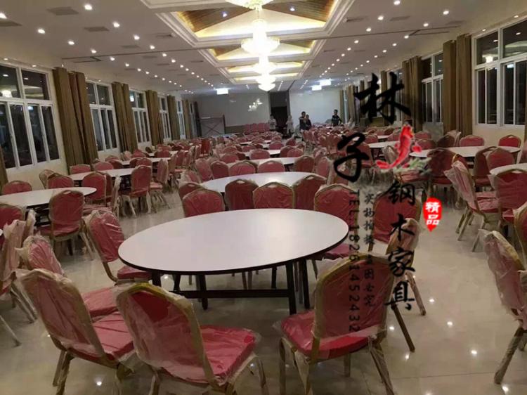 Hotel folding round table hotel big round table hotel dining table and chair combination banquet table multi-layer hotel round table