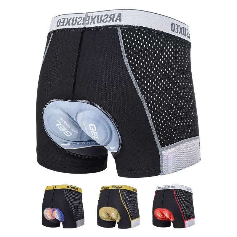 German Mountain Bike Underwear Men's Cycling Shorts Bicycle Shock-Absorbing Silicone Seat Cushion Thickeneded for All Seasons and Breathable