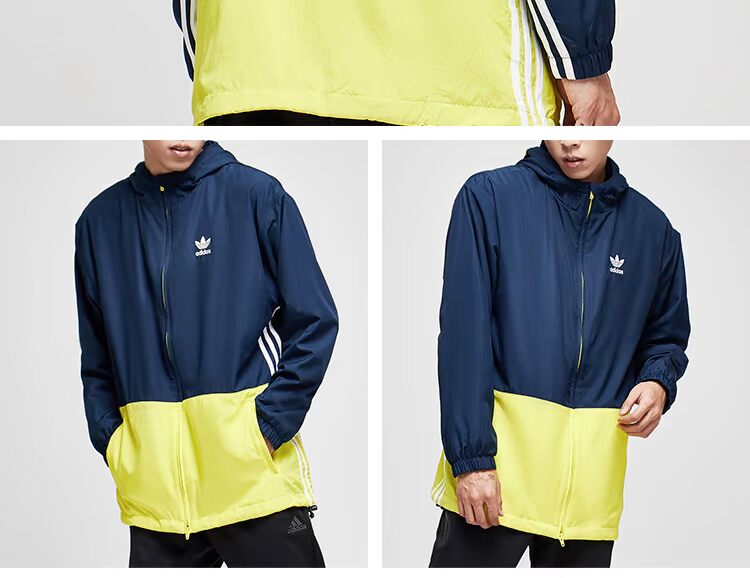 Adidas adidas clover mùa đông nam áo dài tay bay cổ áo khoác áo khoác thể thao giản dị - Áo khoác thể thao / áo khoác áo khoác gió nữ adidas