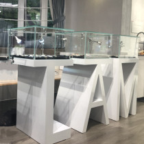 Alphabet exhibition cabinet product display table glass Zhongdao display cabinet company exhibition display cabinet paint booth