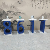 Paint paint electronic product display table Digital special-shaped display cabinet company exhibition display cabinet glass exhibition hall Zhongdao Booth