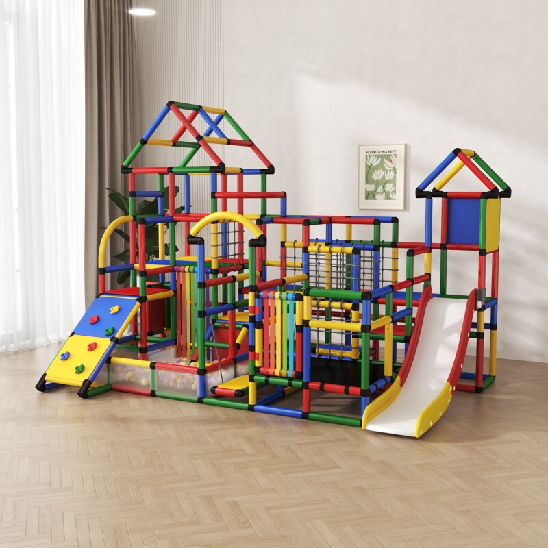 Multi-Functional Climbing Frame Indoor Children's Small Playground Ladder Multifunctional Combination Slide Learning to Crawl Toy Expansion