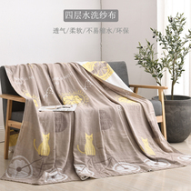 Japanese imported washed four-layer gauze towel quilt cotton double air conditioner quilt thin quilt single summer cool quilt