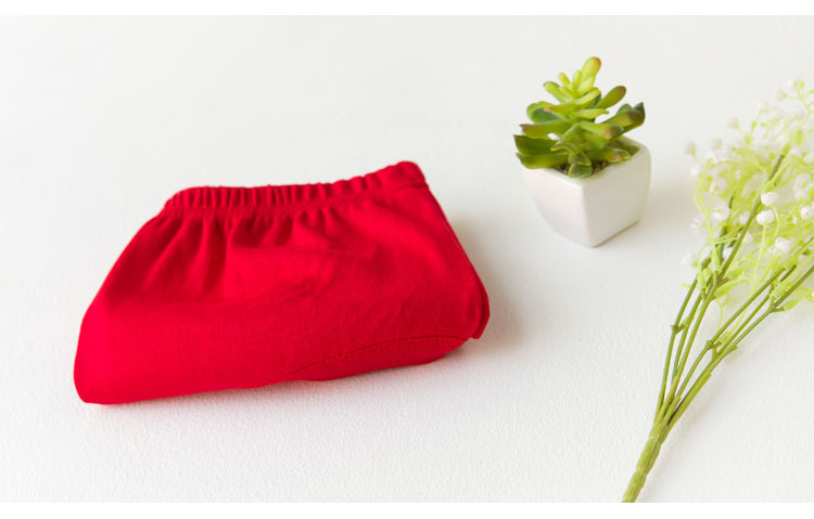 Quần short dày, quần lót năm nay, ông già nam, quần soóc đỏ, eo cao, cotton, cotton, quần short đỏ nữ đồ lót nữ