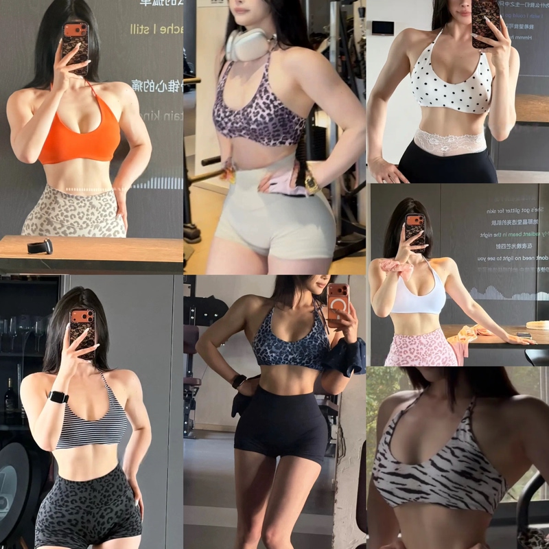 2026 New Leopard Print Polka Dot Halter Neck Spaghetti Strap Quick-Drying Sports Bra Yoga Vest Running Fitness Top 2026 New Leopard Print Polka Dot Halter Neck Spaghetti Strap Quick-Drying Sports Bra Yoga Vest Running Fitness Top
