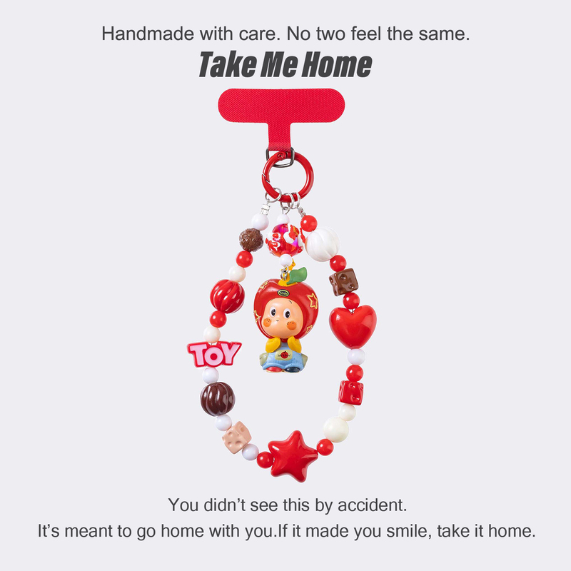 Original Star-Shaped Beaded Wristband Phone Chain Cute Doll Anti-Lost Earphone Case Water Bottle Pendant Bag Accessory