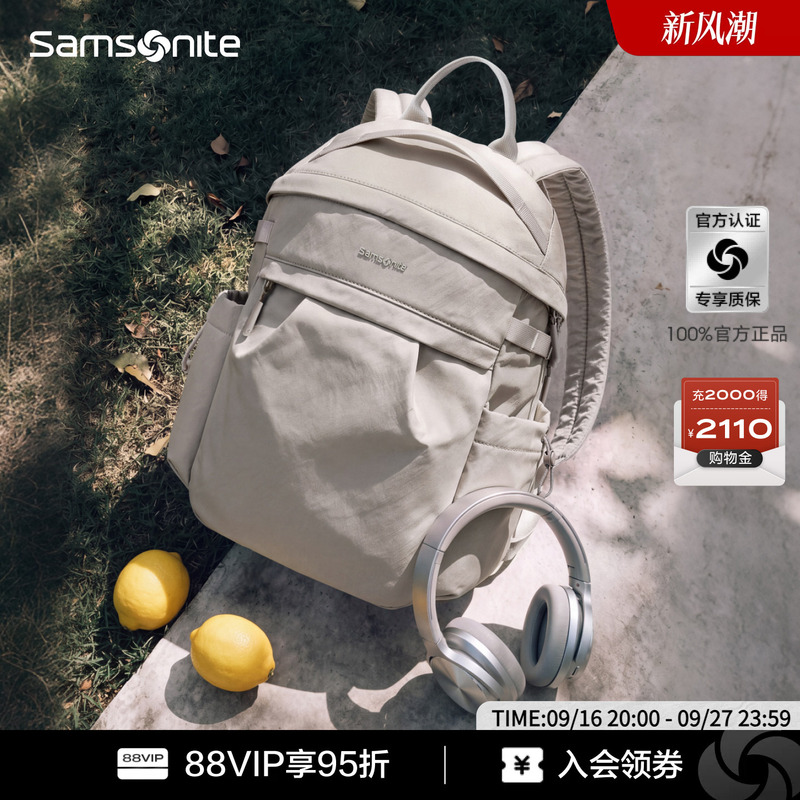 【New Product】Samsonite Backpack Large Capacity Lightweight Outdoor Casual Travel Commuting Bag Wk1
