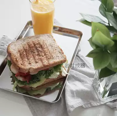 Korean ins blogger ondo same with ins rectangular coffee shop household stainless steel tray tray Tray storage plate