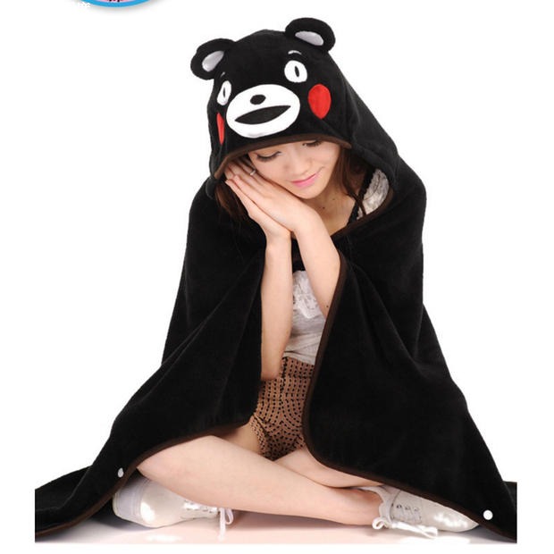 Kumamoto dễ thương gấu nhà quần áo nhà người đàn ông phim hoạt hình khăn choàng điều hòa không khí chăn anime xung quanh áo choàng sang trọng COS áo choàng hình dán búp bê