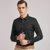 Shanshan counter the same color yarn-dyed geometric small check jacquard business casual slim cotton lapel men's long-sleeved shirt