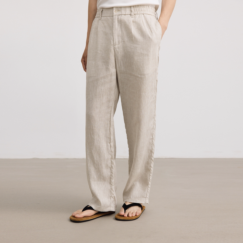 Spring and Summer 100% Linen Trousers, Loose Straight-Leg, Old Money Style, Casual, Breathable, Suitable for Commuting Spring and Summer 100% Linen Trousers, Loose Straight-Leg, Old Money Style, Casual, Breathable, Suitable for Commuting