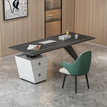 Light luxury boss table President table Nordic rock board office desk and chair combination Simple modern desk Computer desk workbench