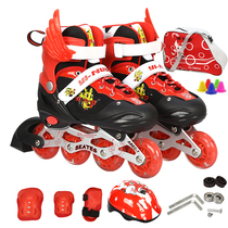2-3-4-5-6-7-8-9-10-year-old male and female child skate full set of children adult wheel sliding shoes adjustable flash