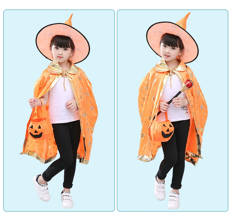 Halloween Quần Áo Trẻ Em Nam Hiệu Suất Mẫu Giáo Trang Phục Khu Vực Chất Liệu Phù Thủy Áo Choàng Nhà Ảo Thuật Cô Gái Áo Choàng