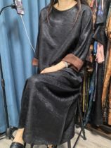 Danjia silk fragrant cloud yarn round neck long sleeve handmade damask dress 7-20