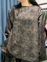 Danjia Zhenxiang Yunsha black gold round neck high version bottoming top and shorts 7-24