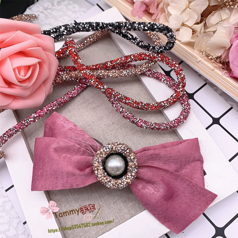 Phụ kiện tóc Tammy / làm bằng tay Vật liệu tự làm phụ kiện đồ trang sức dải rhinestone đường kính 7mm - Phụ kiện tóc