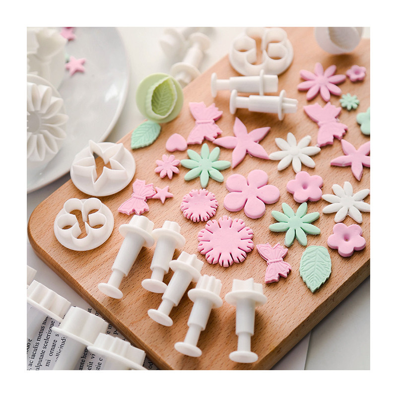 33件饅頭翻糖模具工具壓花蝴蝶面寶寶副食品溶豆花樣麵食麵點壓模做