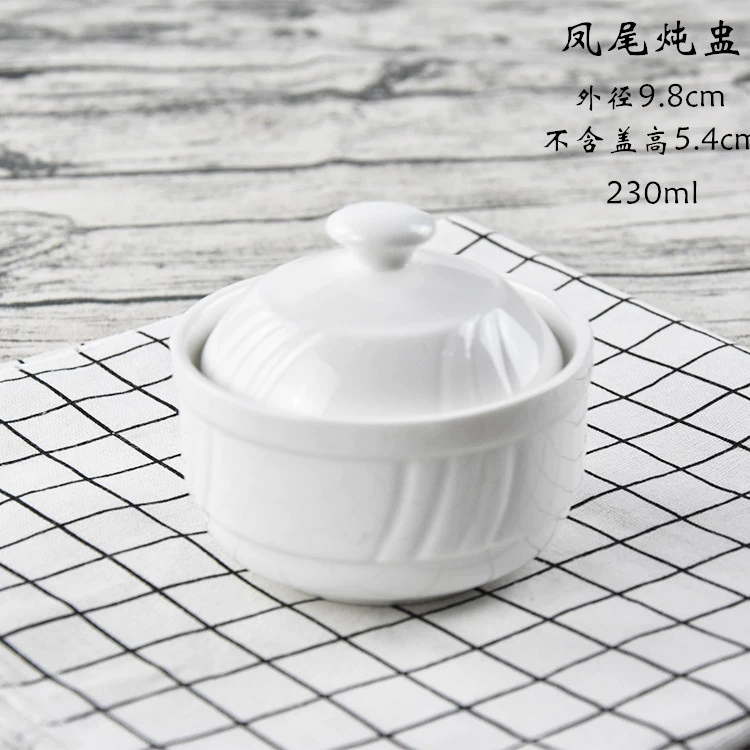 Yến sào bát yến sào hầm nồi gốm hầm có nắp hấp bát dao kéo nước hầm nồi hầm trắng tinh khiết súp bát hấp
